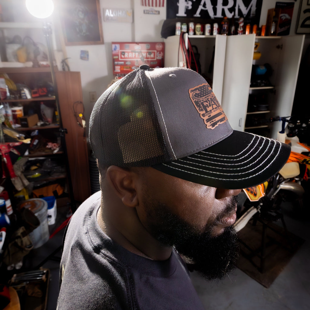Flag Patch Hat - Black/Charcoal/Black