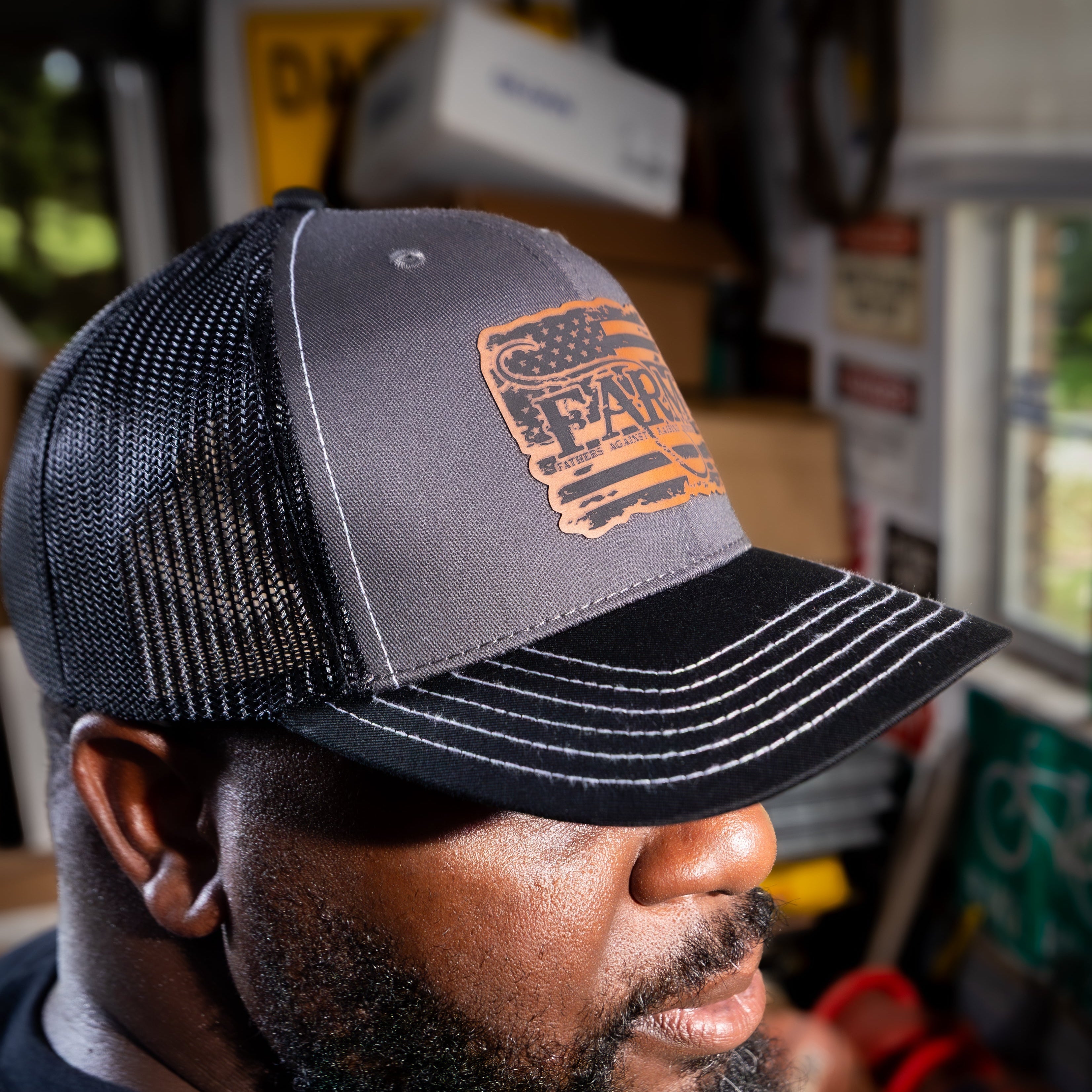 Flag Patch Hat - Black/Charcoal/Black