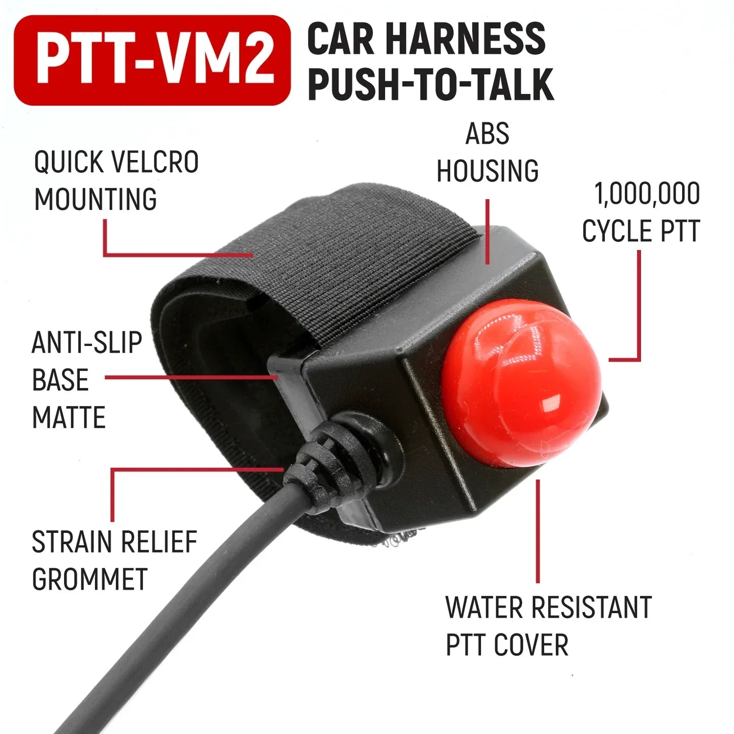 RUGGED Wired Driver Only Communication Kit with R1 Radio - Kit with Earbuds