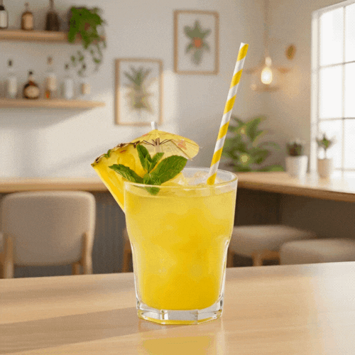 Bev Tek Yellow Paper Straw - Stripe, Biodegradable, 6mm - 7 3/4" - 100 count box