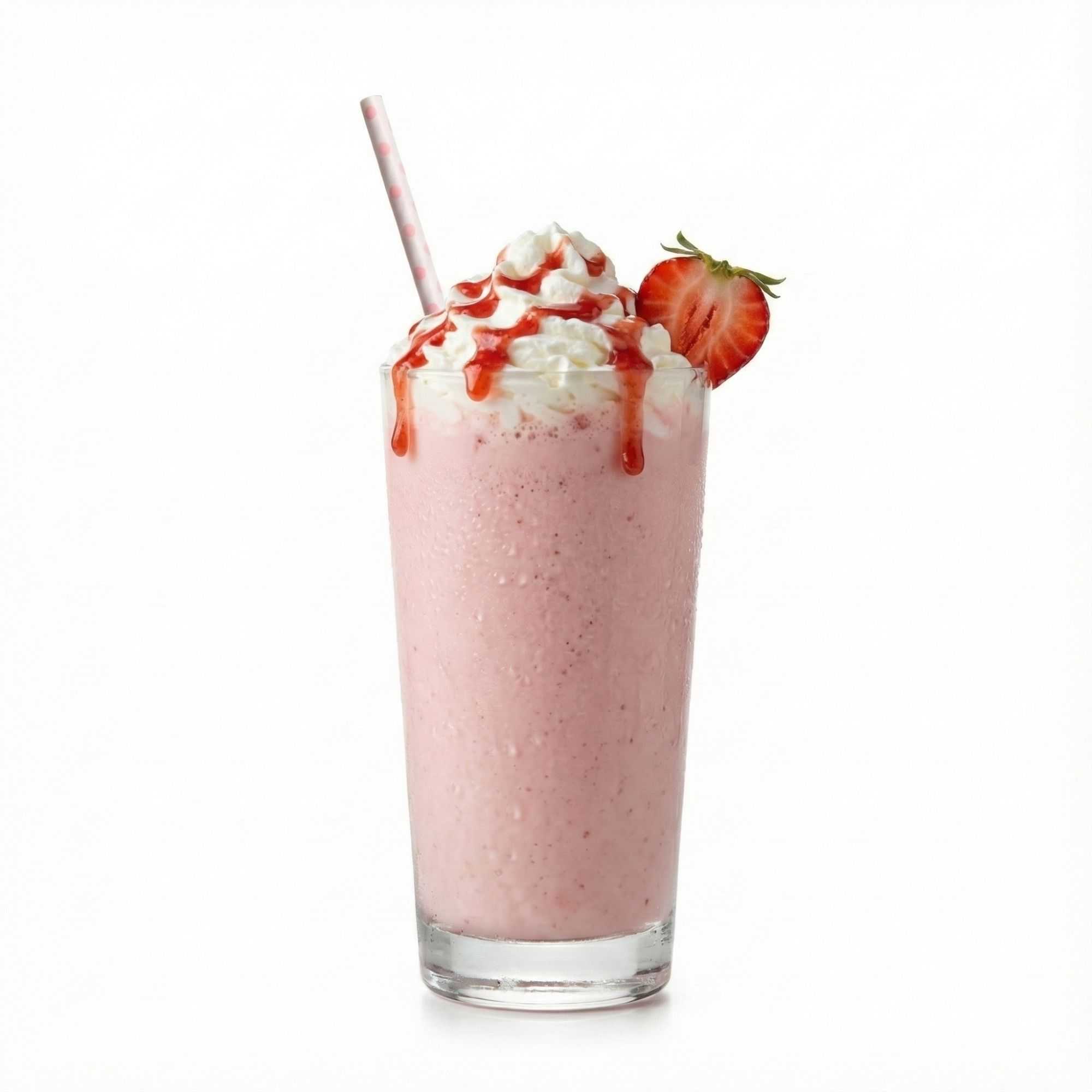 Bev Tek Pink Paper Straw - Polka Dots, Biodegradable, 6mm - 7 3/4" - 100 count box