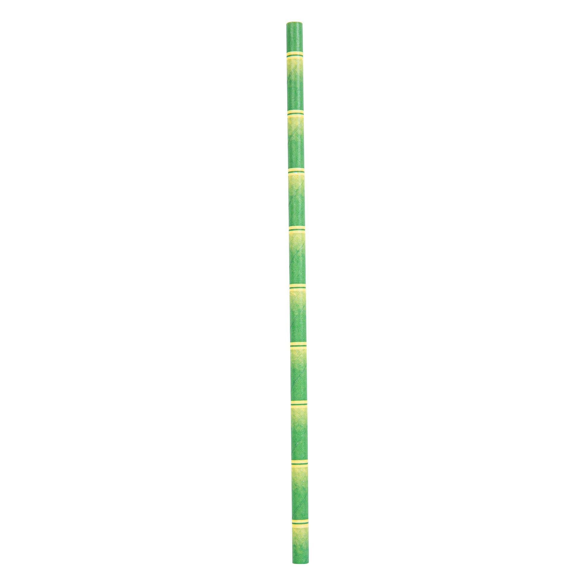 Bev Tek Green Paper Straw - Bamboo Stalks, Biodegradable, 6mm - 7 3/4" - 100 count box