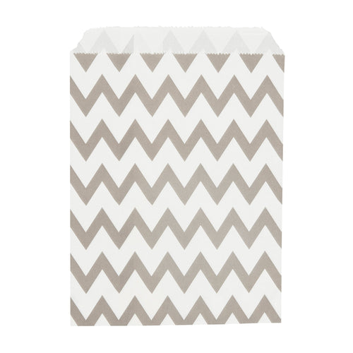 Bag Tek Rectangle Gray Paper Bag - Zig Zags - 7" x 5" - 100 count box