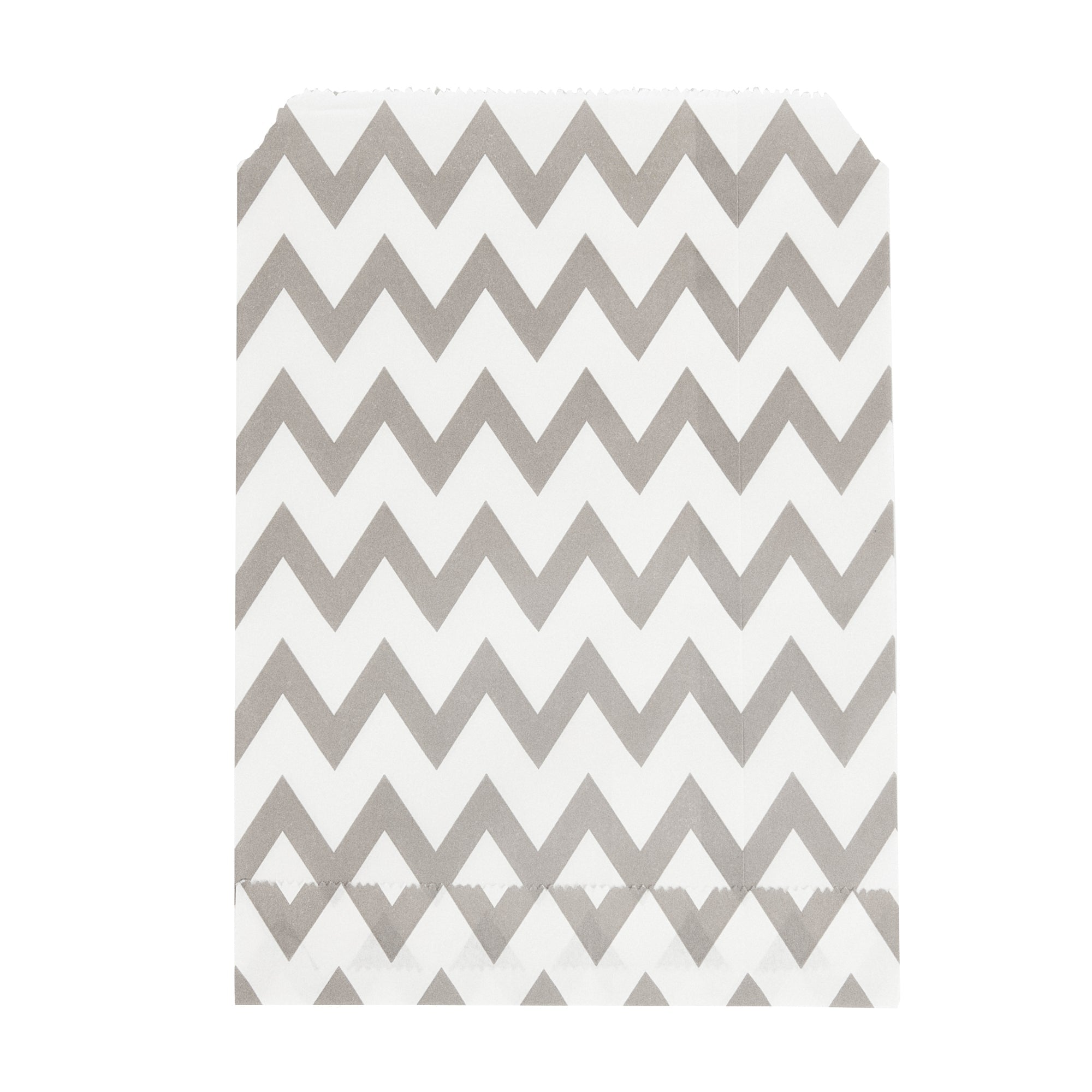 Bag Tek Rectangle Gray Paper Bag - Zig Zags - 7" x 5" - 100 count box