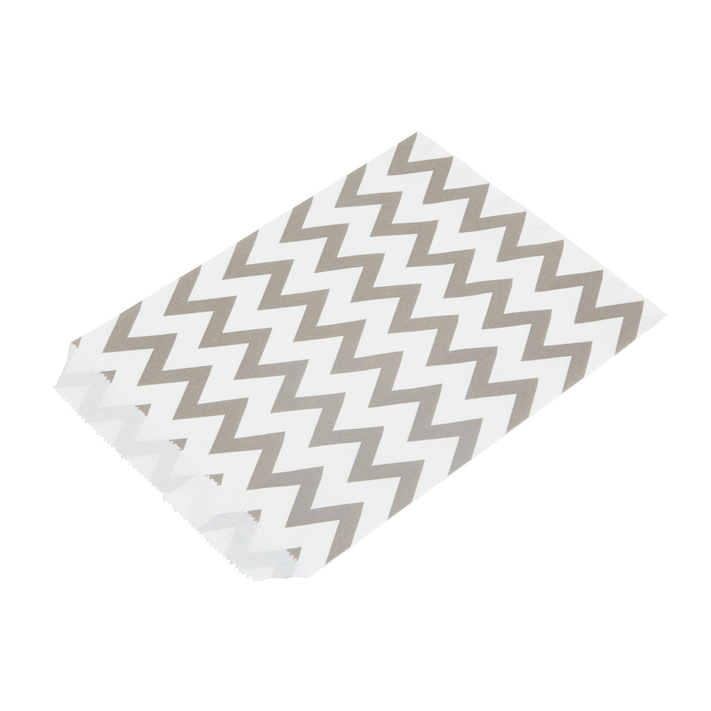 Bag Tek Rectangle Gray Paper Bag - Zig Zags - 7" x 5" - 100 count box