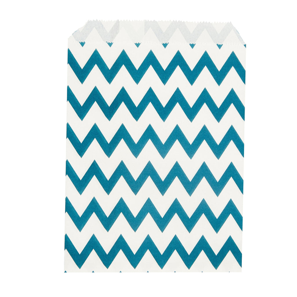 Bag Tek Rectangle Navy Blue Paper Bag - Zig Zags - 7" x 5" - 100 count box