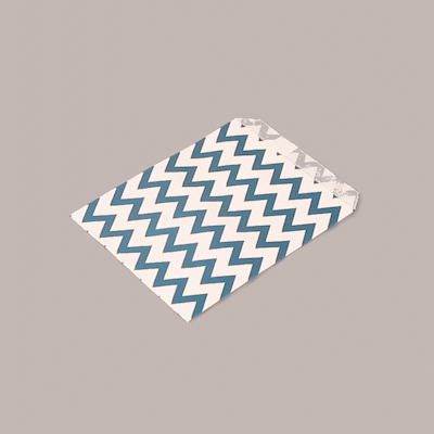 Bag Tek Rectangle Navy Blue Paper Bag - Zig Zags - 7" x 5" - 100 count box