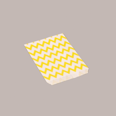 Bag Tek Rectangle Yellow Paper Bag - Zig Zags - 7" x 5" - 100 count box