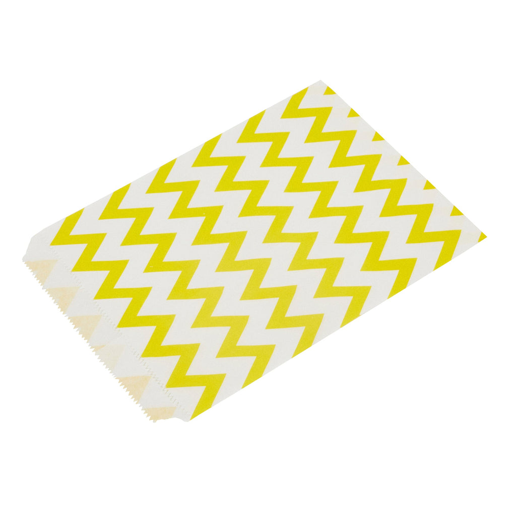 Bag Tek Rectangle Yellow Paper Bag - Zig Zags - 7" x 5" - 100 count box