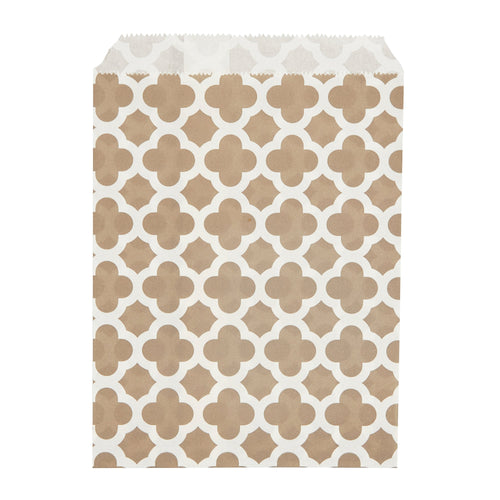Bag Tek Rectangle Gray Paper Bag - Asian Monogram - 7" x 5" - 100 count box