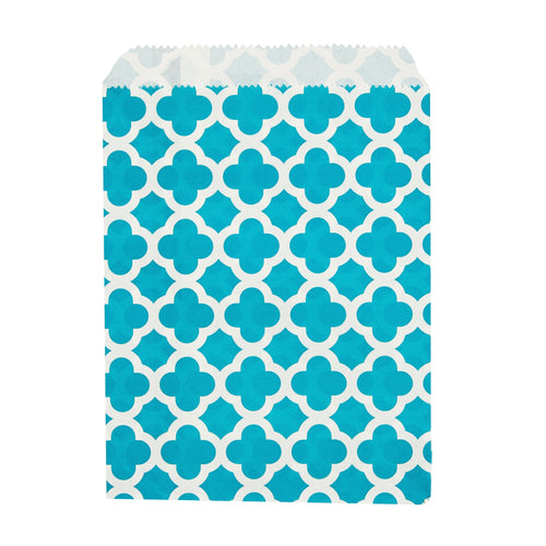 Bag Tek Rectangle Navy Blue Paper Bag - Asian Monogram - 7" x 5" - 100 count box