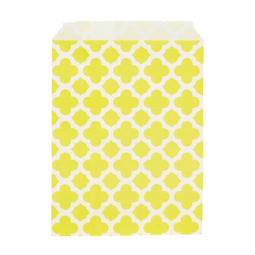 Bag Tek Rectangle Yellow Paper Bag - Asian Monogram - 7" x 5" - 100 count box