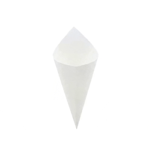 Cone Tek White Paper Food Cone - 11 1/2" x 5 1/2" - 100 count box