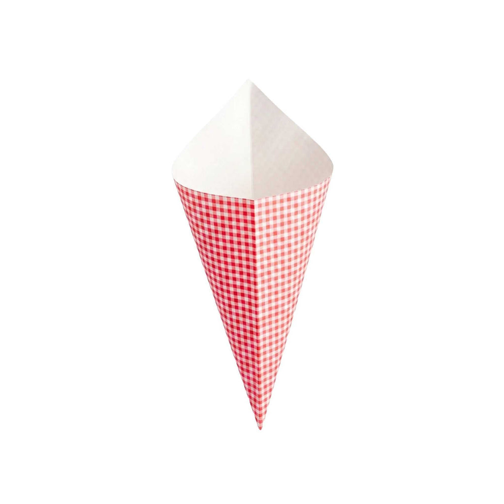 Cone Tek Picnic Print Paper Food Cone - 11 1/2" x 5 1/2" - 100 count box