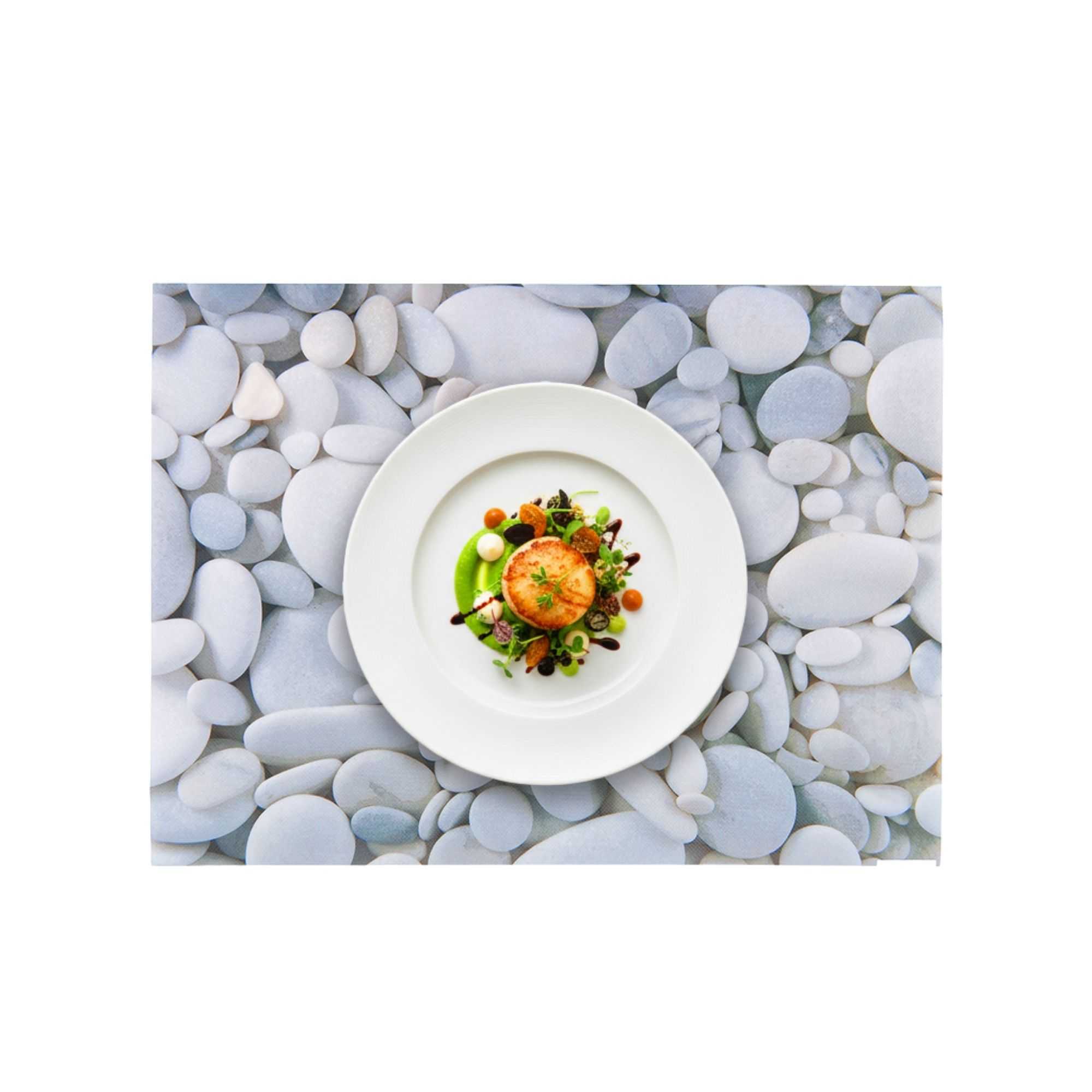 Chef 101 Rectangle River Stone Paper Placemat - Semi-Disposable, 10 Uses - 11 3/4" x 15 3/4" - 12 count box
