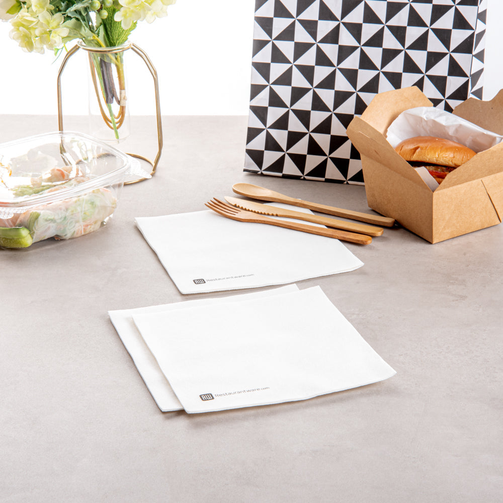 Luxenap Square Pure White Paper Napkin - Air Laid - 15 3/4" x 15 3/4" - 25 count box