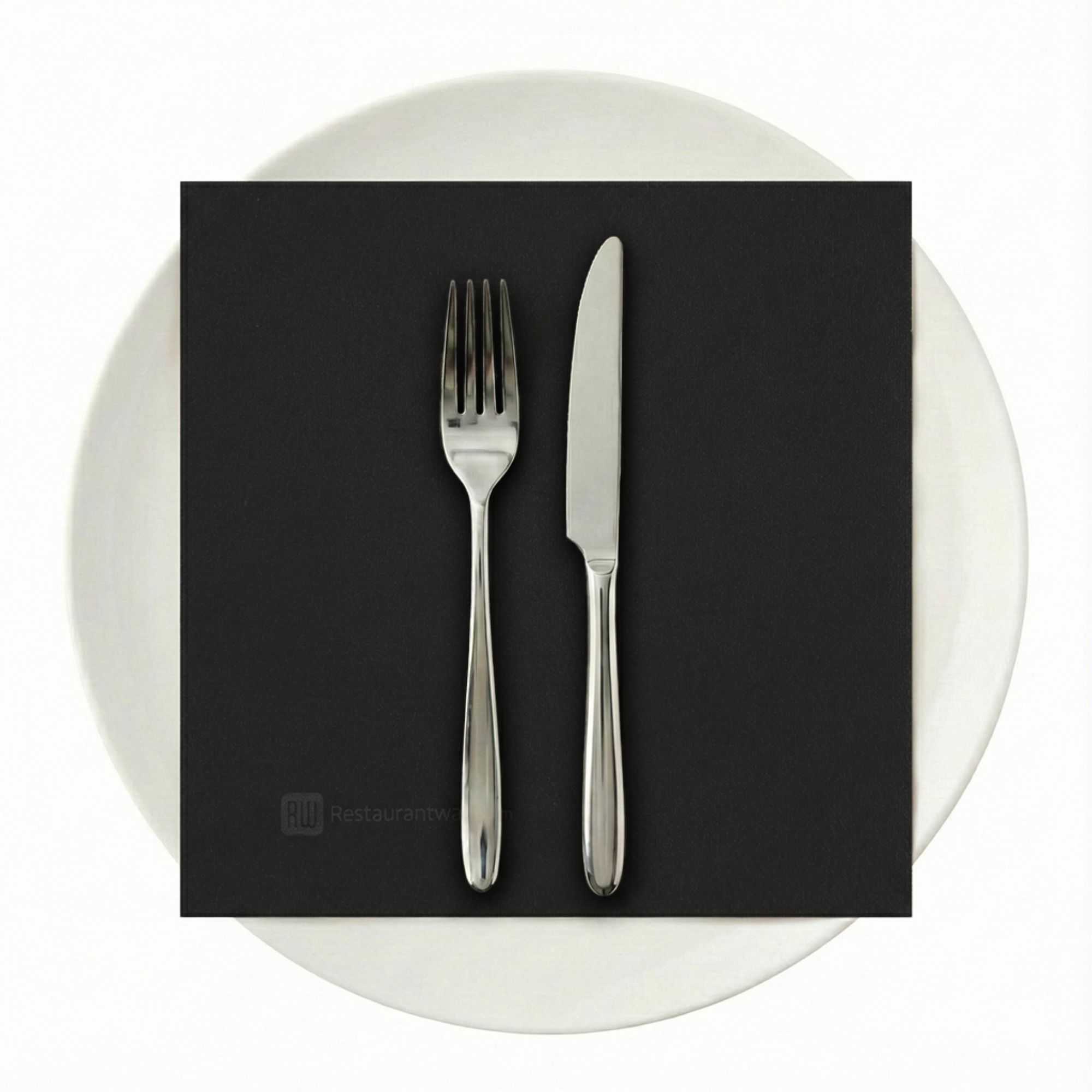 Luxenap Square Pure Black Paper Napkin - Air Laid - 15 3/4" x 15 3/4" - 25 count box