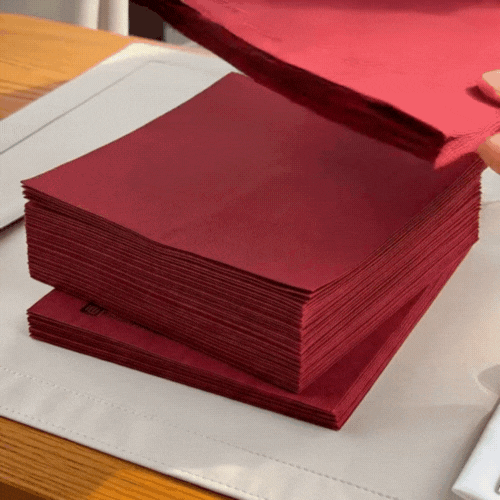 Luxenap Square Bordeaux Paper Napkin - Air Laid - 15 3/4" x 15 3/4" - 25 count box