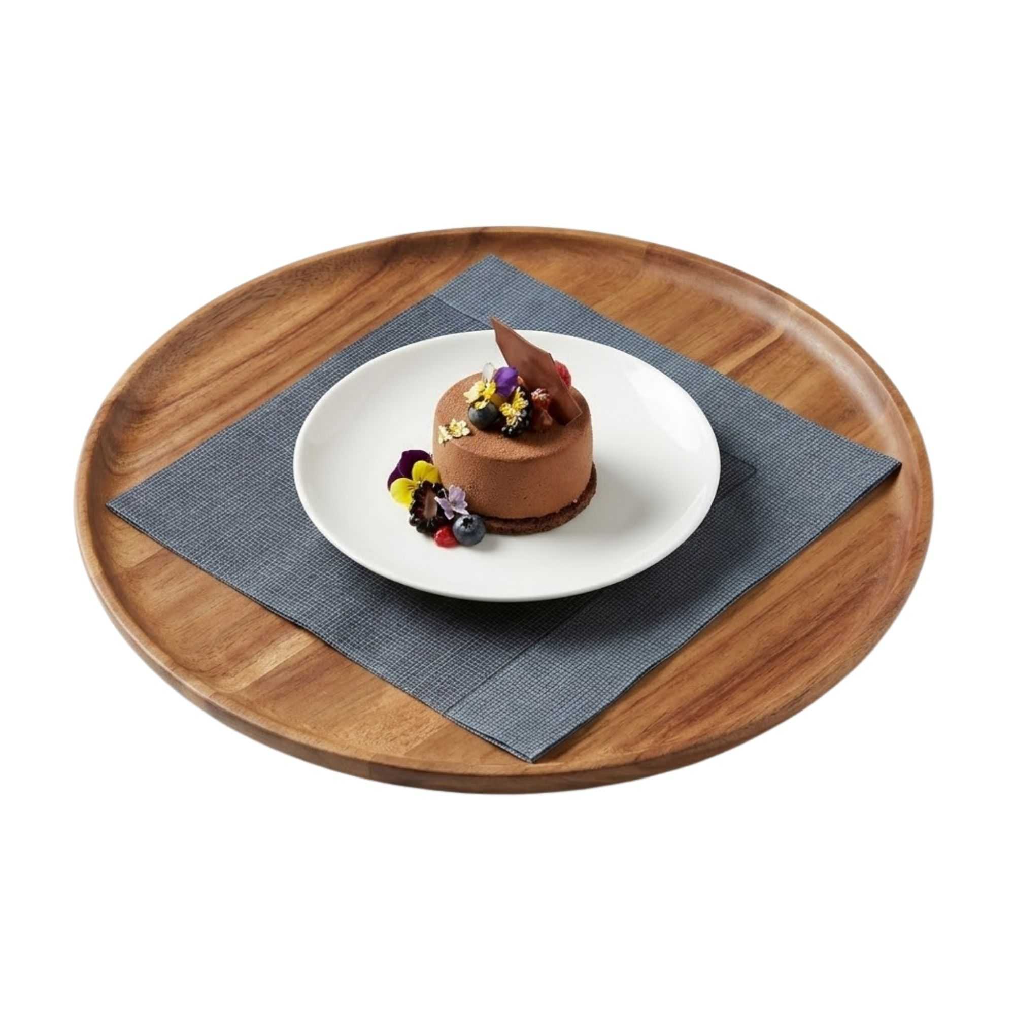 Luxenap Square Black Paper Napkin - Air Laid, with White Threads - 15 3/4" x 15 3/4" - 25 count box