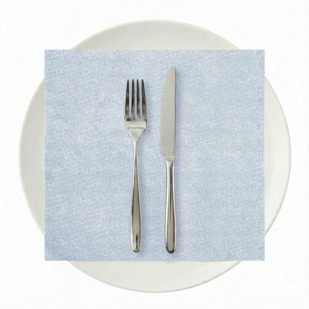 Luxenap Square Blue Denim Paper Napkin - Air Laid - 15 3/4" x 15 3/4" - 25 count box