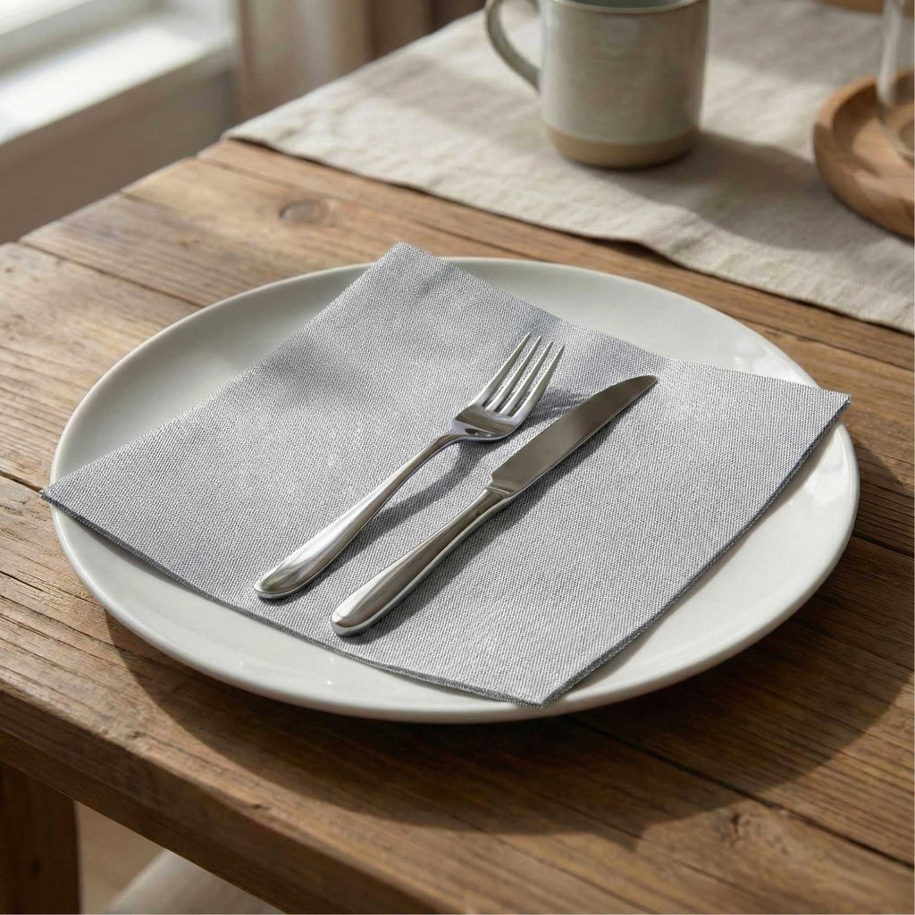 Luxenap Square Black Denim Paper Napkin - Air Laid - 15 3/4" x 15 3/4" - 25 count box