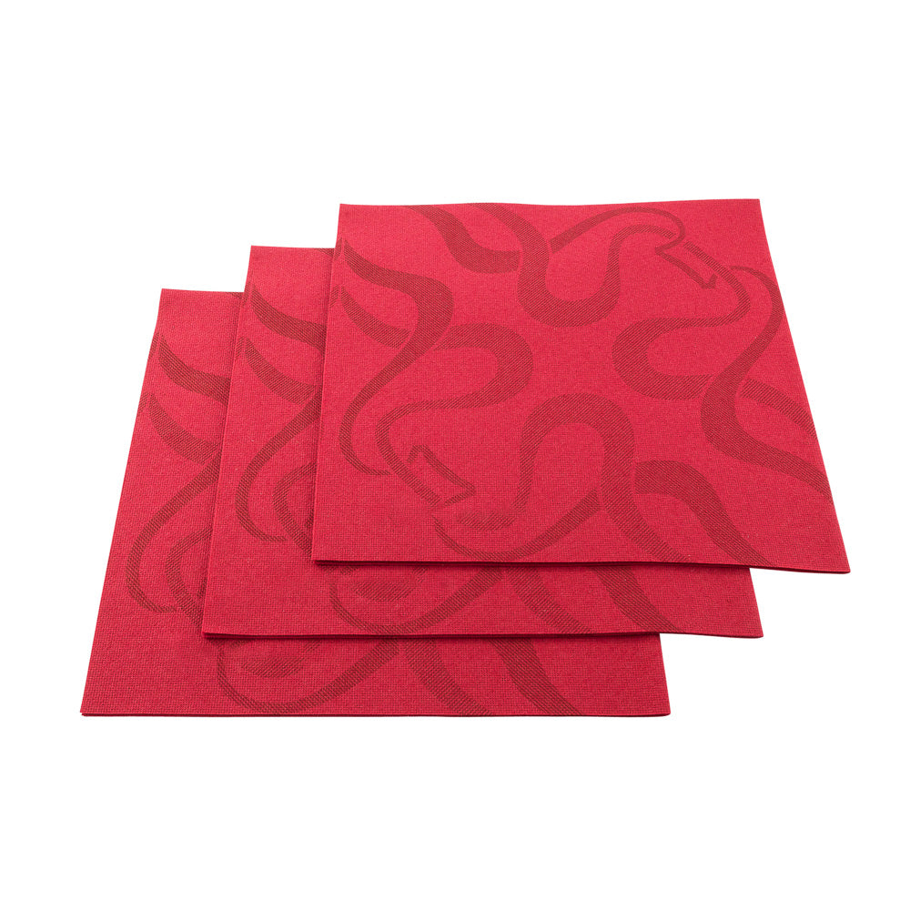 Luxenap Square Vintage Bordeaux Paper Napkin - Air Laid - 15 3/4" x 15 3/4" - 25 count box