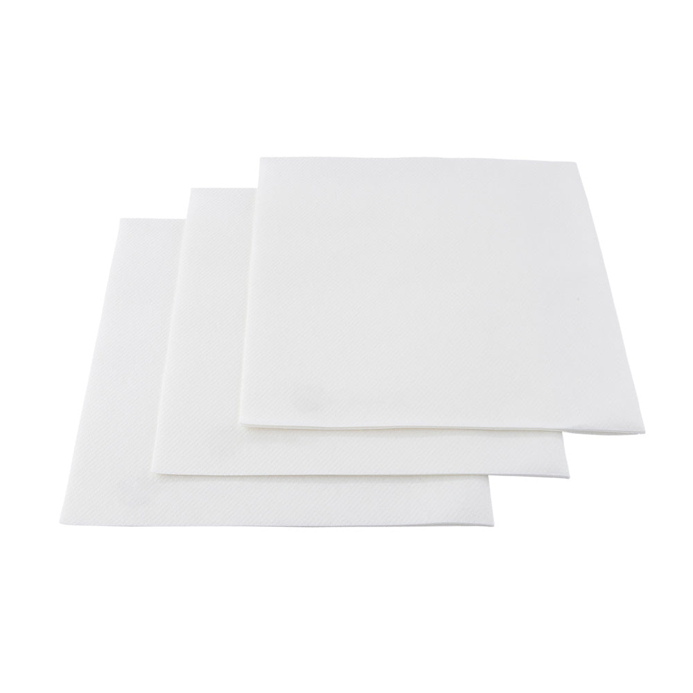Luxenap Square White Paper Napkin - Micropoint, 3-Ply - 15 3/4" x 15 3/4" - 50 count box