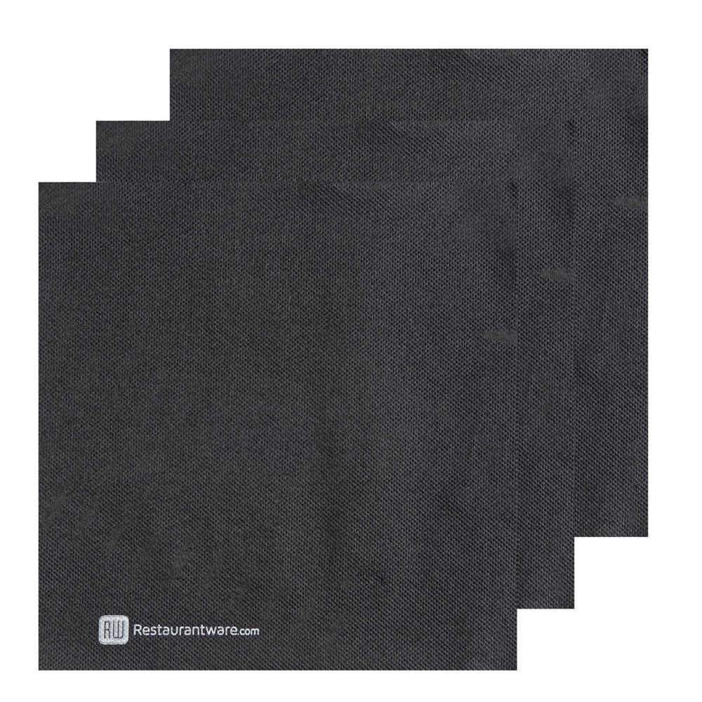 Luxenap Square Black Paper Napkin - Micropoint, 2-Ply - 15 1/2" x 15 1/4" - 50 count box