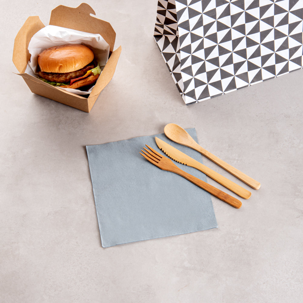 Luxenap Square Gray Paper Napkin - Micropoint, 2-Ply - 15 1/2" x 15 1/4" - 50 count box