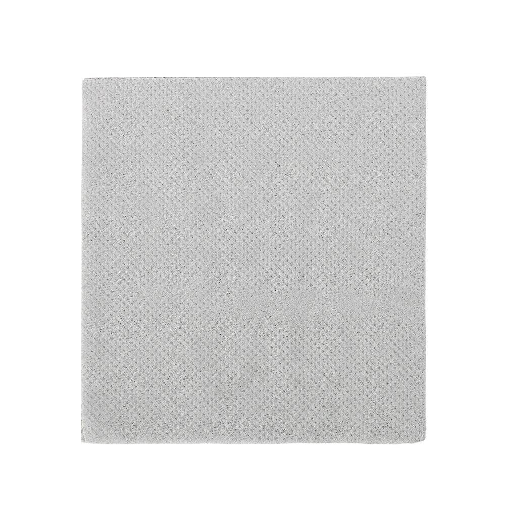 Luxenap Square Gray Paper Cocktail Napkin - Micropoint, 2-Ply - 7 3/4" x 7 3/4" - 100 count box