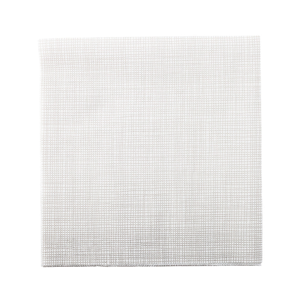 Luxenap Square White Paper Napkin - Micropoint, 2-Ply, with Gray Threads - 15 1/2" x 15 1/4" - 50 count box