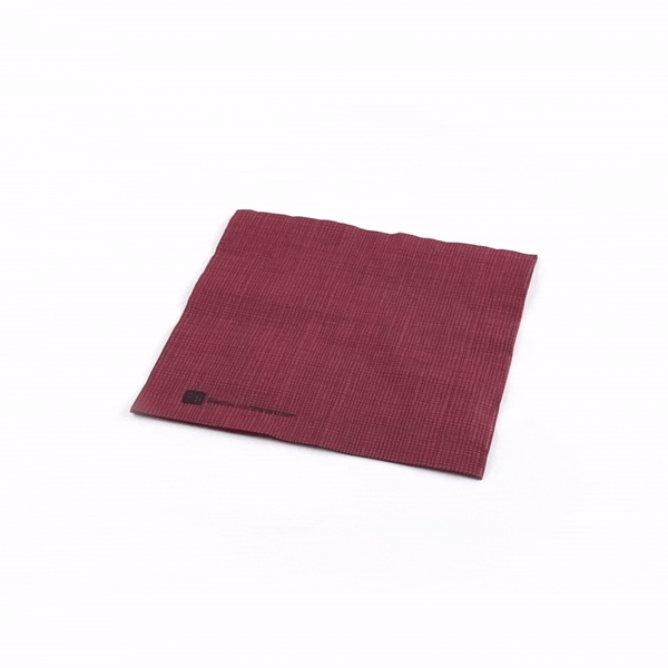 Luxenap Square Bordeaux Paper Napkin - Micropoint, 2-Ply, with Black Threads - 15 1/2" x 15 1/4" - 50 count box