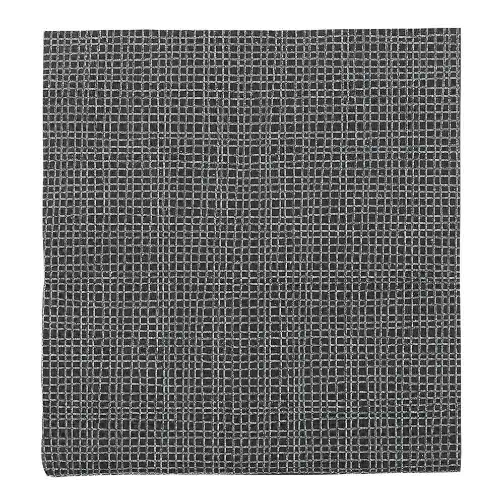 Luxenap Square Black Paper Cocktail Napkin - Micropoint, 2-Ply, with White Threads - 7 3/4" x 7 3/4" - 100 count box