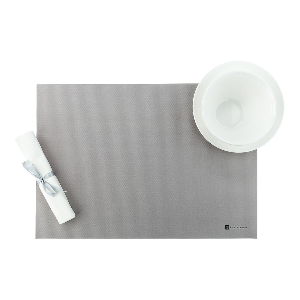 Chef 101 Rectangle Gray Paper Placemat - Heavy Weight, Single-Use - 20" x 14" - 1000 count box