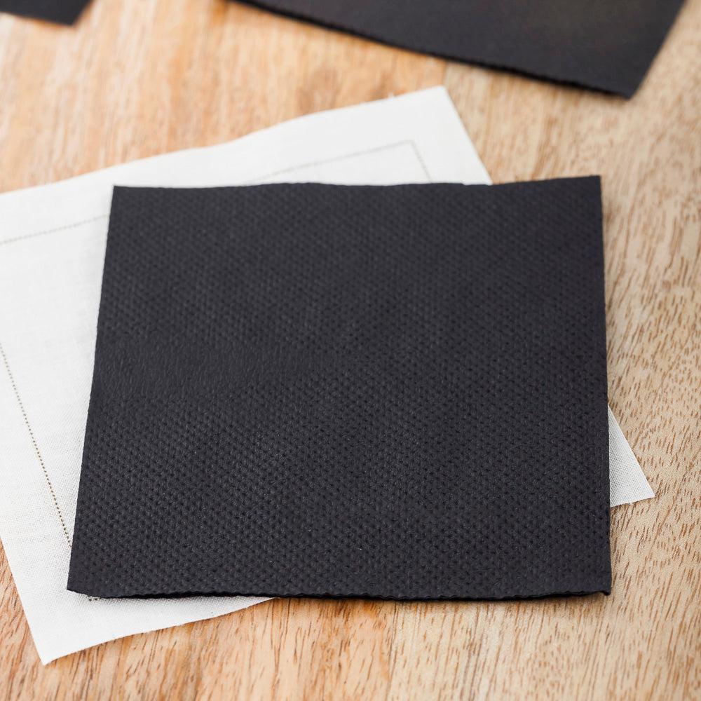 Luxenap Square Black Paper Cocktail Napkin - Micropoint, 2-Ply - 7 3/4" x 7 3/4" - 4800 count box