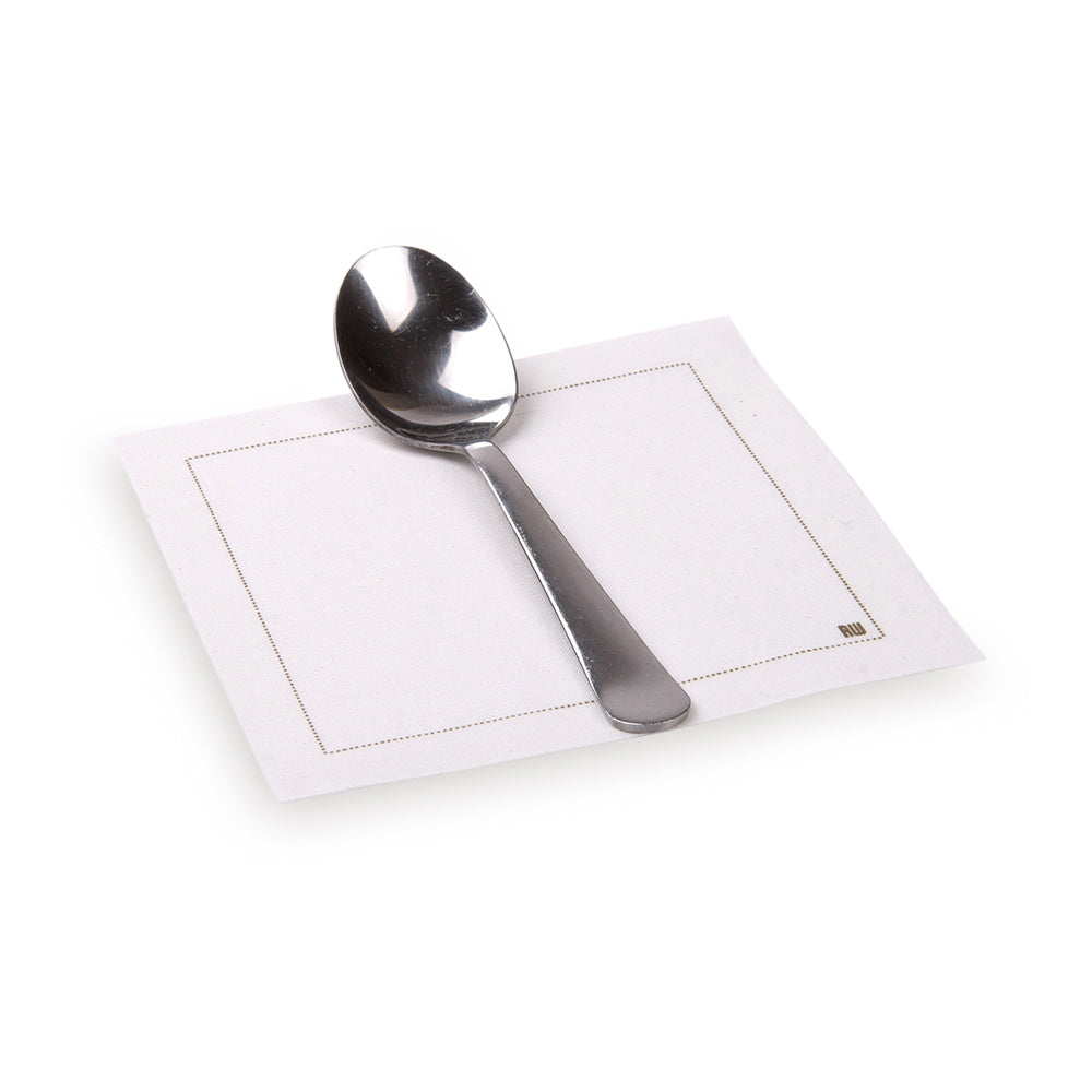Luxenap Square Ecru Cotton Cocktail Napkin - Organic , Disposable - 4 1/2" x 4 1/2" - 500 count box
