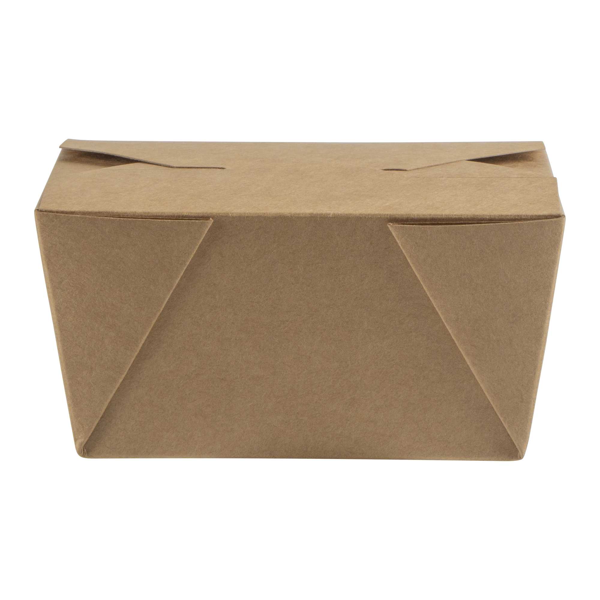 Bio Tek 30 oz Rectangle Kraft Paper #1 Bio Box Take Out Container - 5" x 4" x 2 1/2" - 50 count box