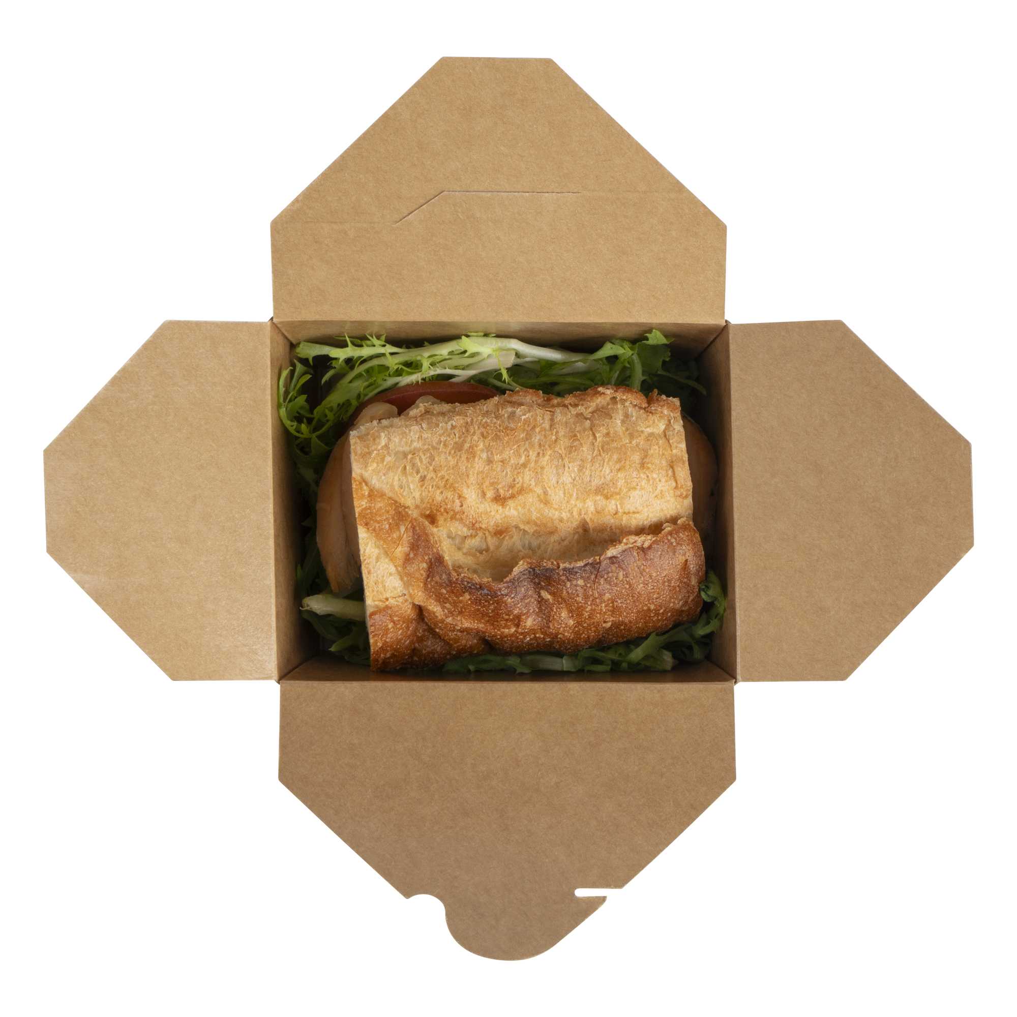 Bio Tek 30 oz Rectangle Kraft Paper #1 Bio Box Take Out Container - 5" x 4" x 2 1/2" - 200 count box