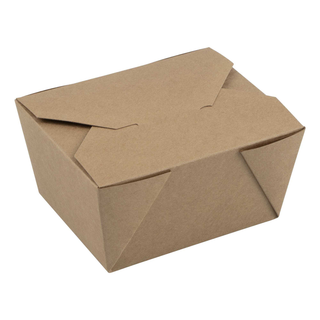 Bio Tek 30 oz Rectangle Kraft Paper #1 Bio Box Take Out Container - 5" x 4" x 2 1/2" - 200 count box