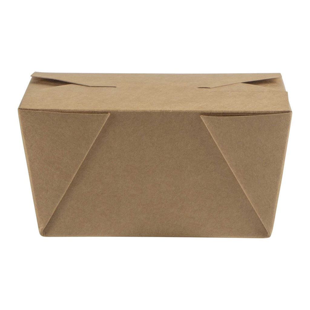 Bio Tek 30 oz Rectangle Kraft Paper #1 Bio Box Take Out Container - 5" x 4" x 2 1/2" - 200 count box