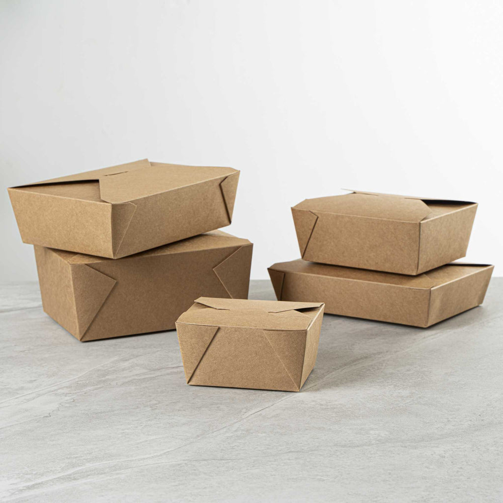 Bio Tek 30 oz Rectangle Kraft Paper #1 Bio Box Take Out Container - 5" x 4" x 2 1/2" - 200 count box