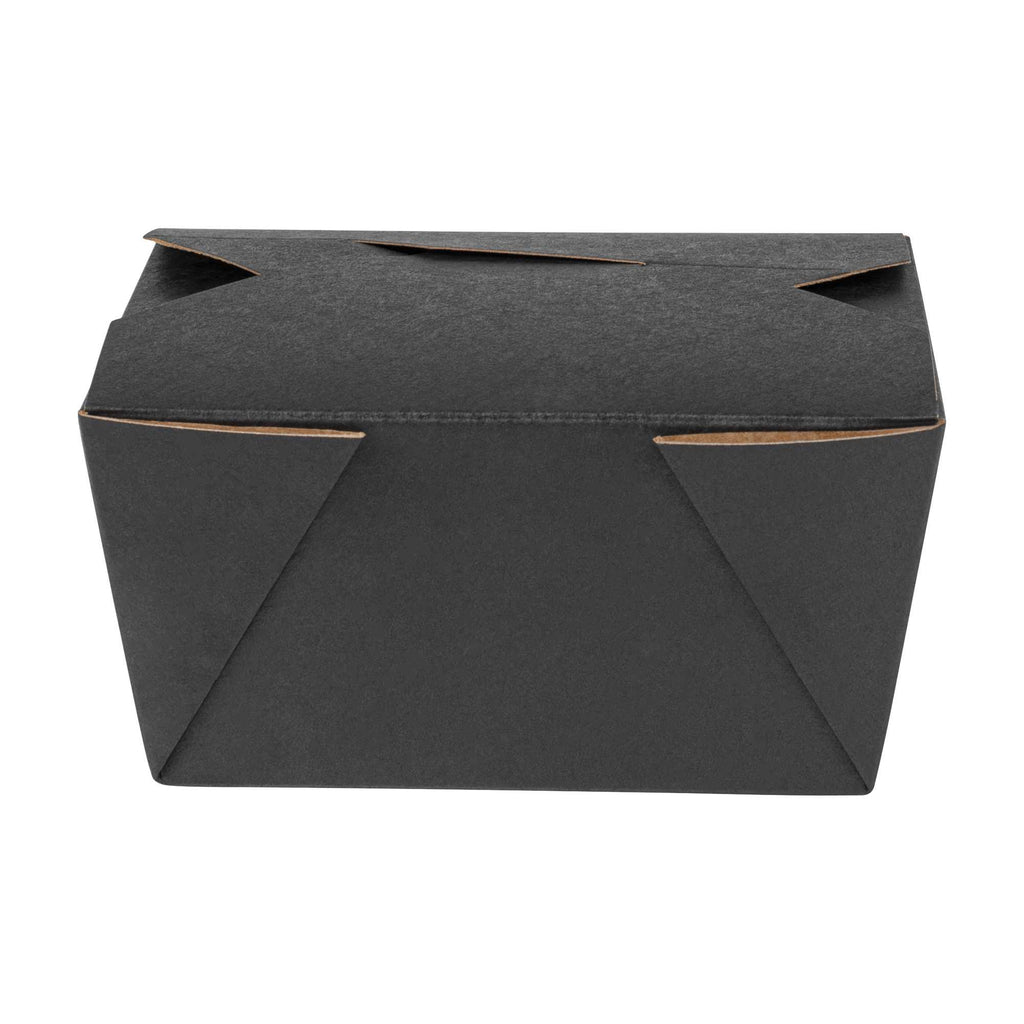 Bio Tek 30 oz Rectangle Black Paper #1 Bio Box Take Out Container - 5" x 4" x 2 1/2" - 200 count box