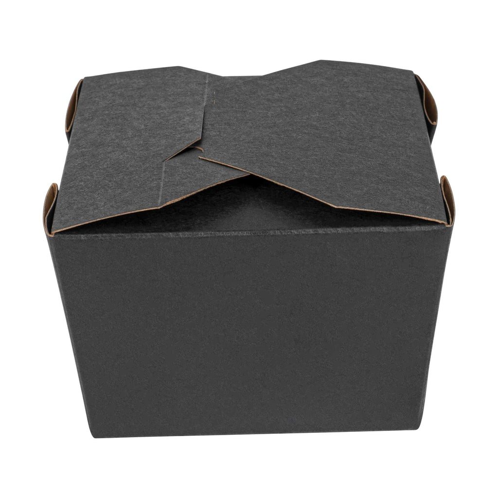 Bio Tek 30 oz Rectangle Black Paper #1 Bio Box Take Out Container - 5" x 4" x 2 1/2" - 200 count box