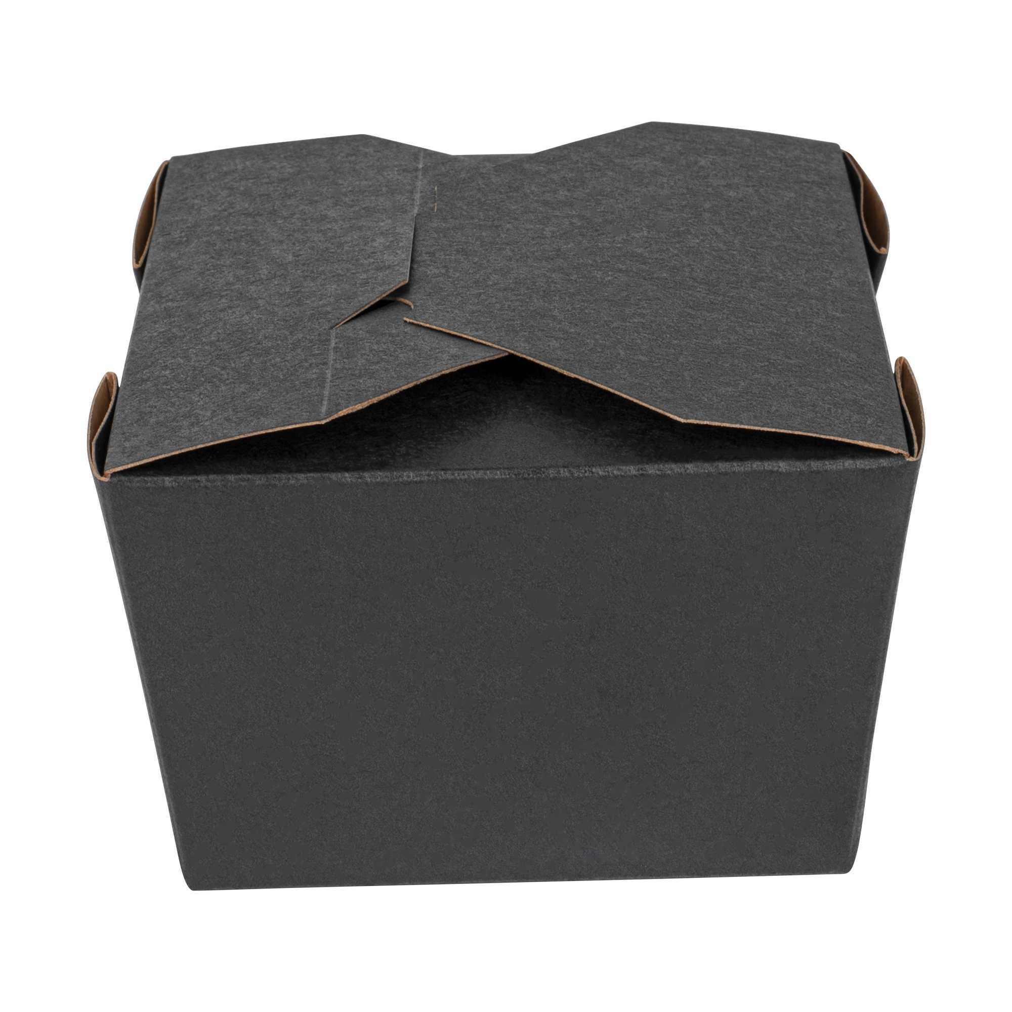 Bio Tek 30 oz Rectangle Black Paper #1 Bio Box Take Out Container - 5" x 4" x 2 1/2" - 200 count box