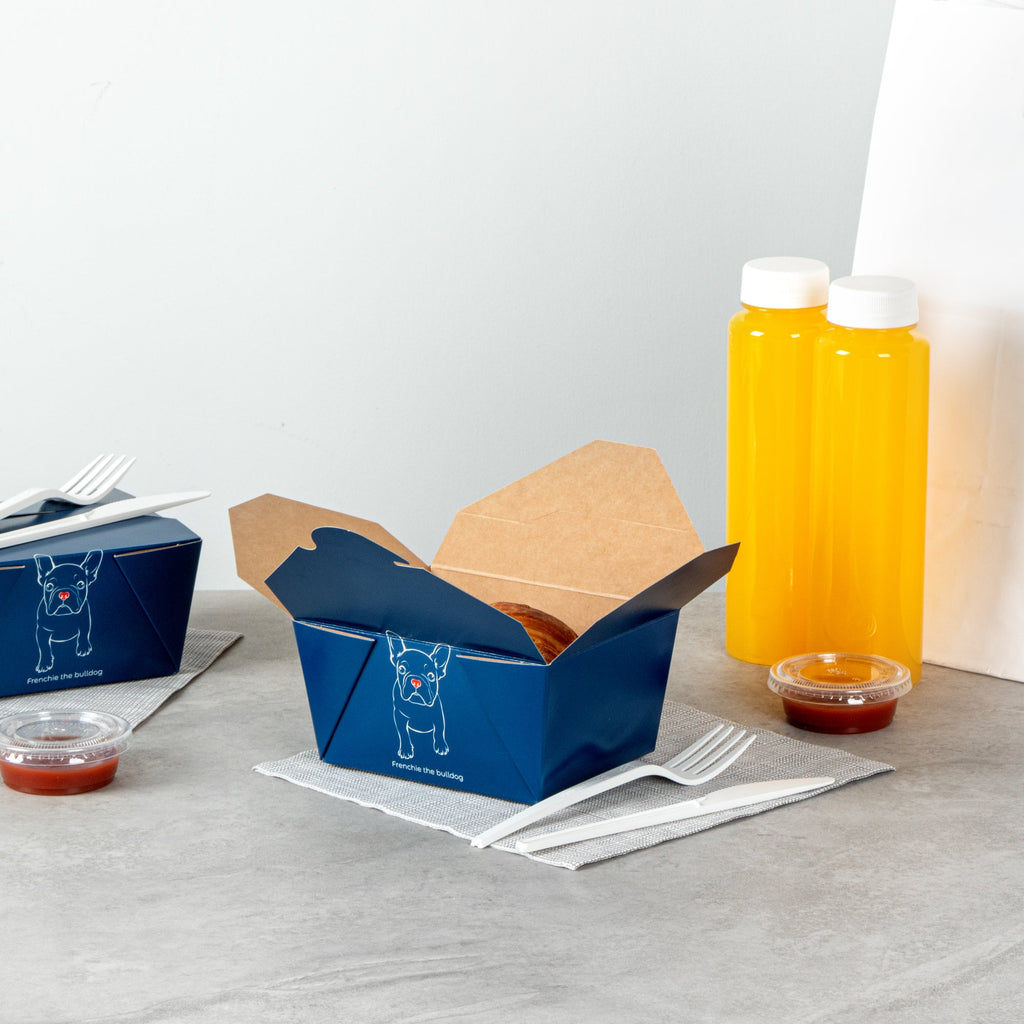 Bio Tek 30 oz Rectangle Frenchie Paper #1 Bio Box Take Out Container - 5" x 4" x 2 1/2" - 50 count box