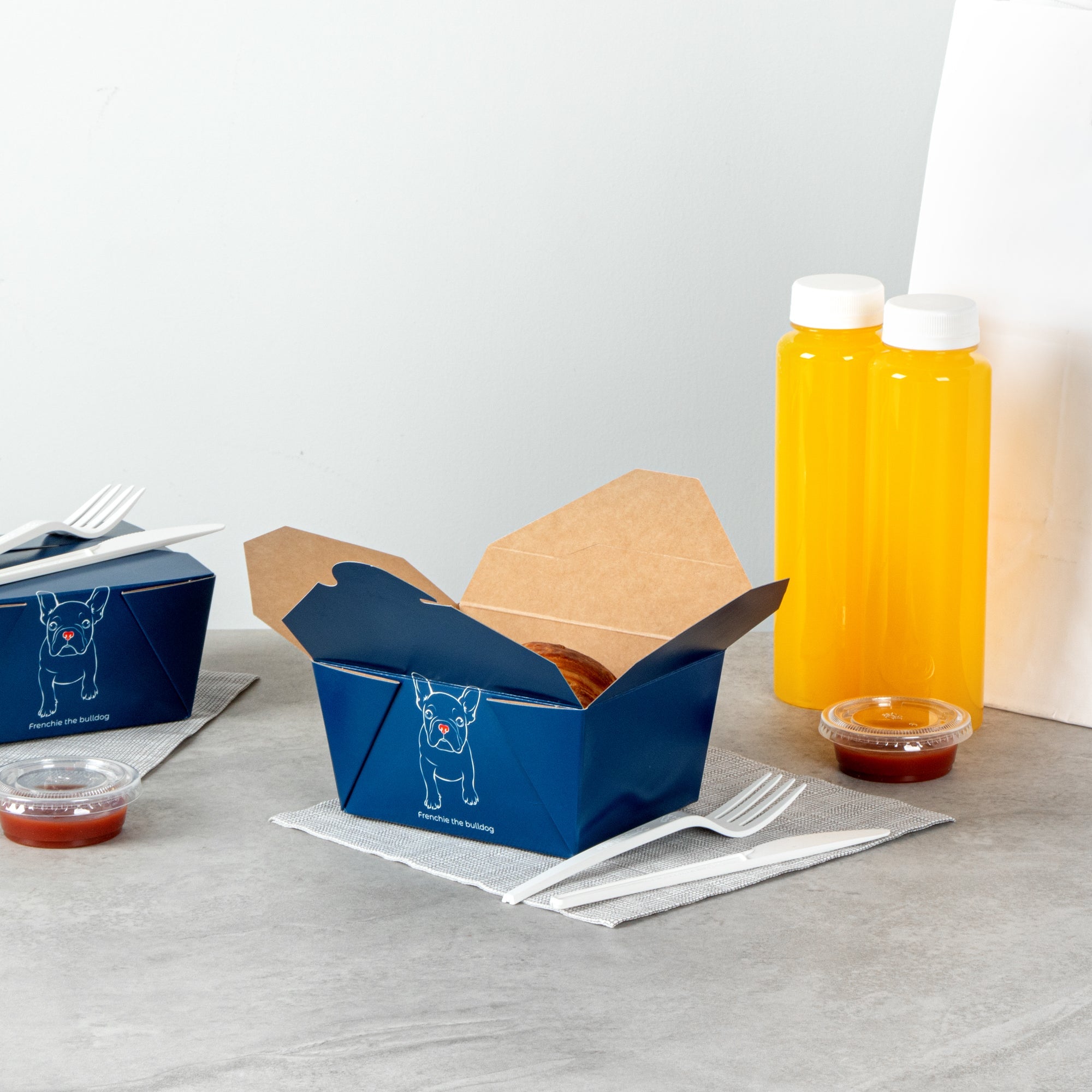 Bio Tek 30 oz Rectangle Frenchie Paper #1 Bio Box Take Out Container - 5" x 4" x 2 1/2" - 200 count box