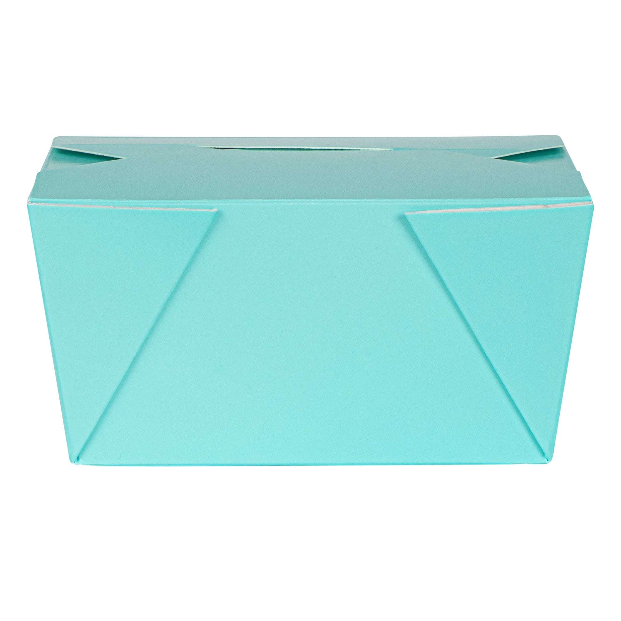 Bio Tek 30 oz Rectangle Turquoise Paper #1 Bio Box Take Out Container - 5" x 4" x 2 1/2" - 50 count box