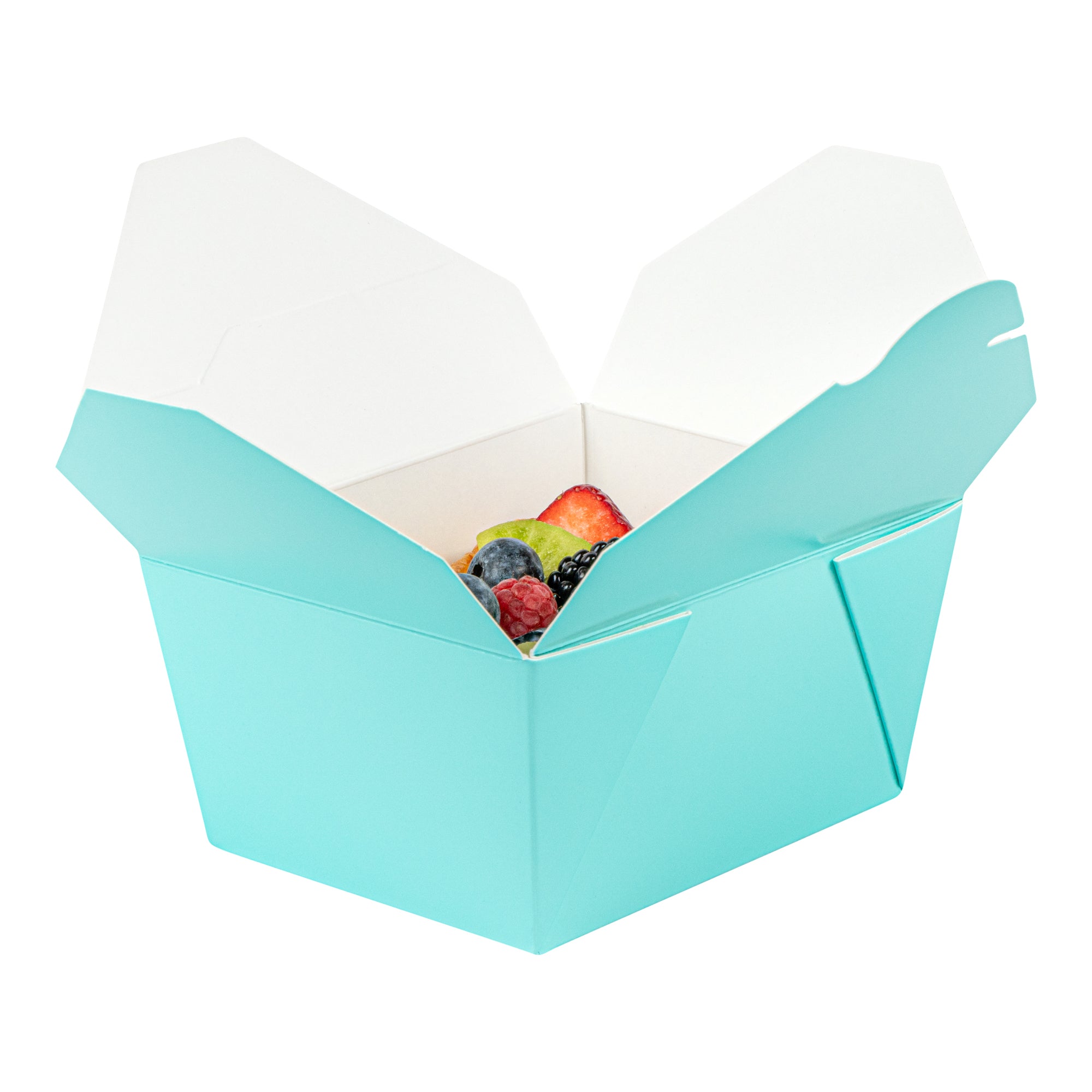 Bio Tek 30 oz Rectangle Turquoise Paper #1 Bio Box Take Out Container - 5" x 4" x 2 1/2" - 200 count box