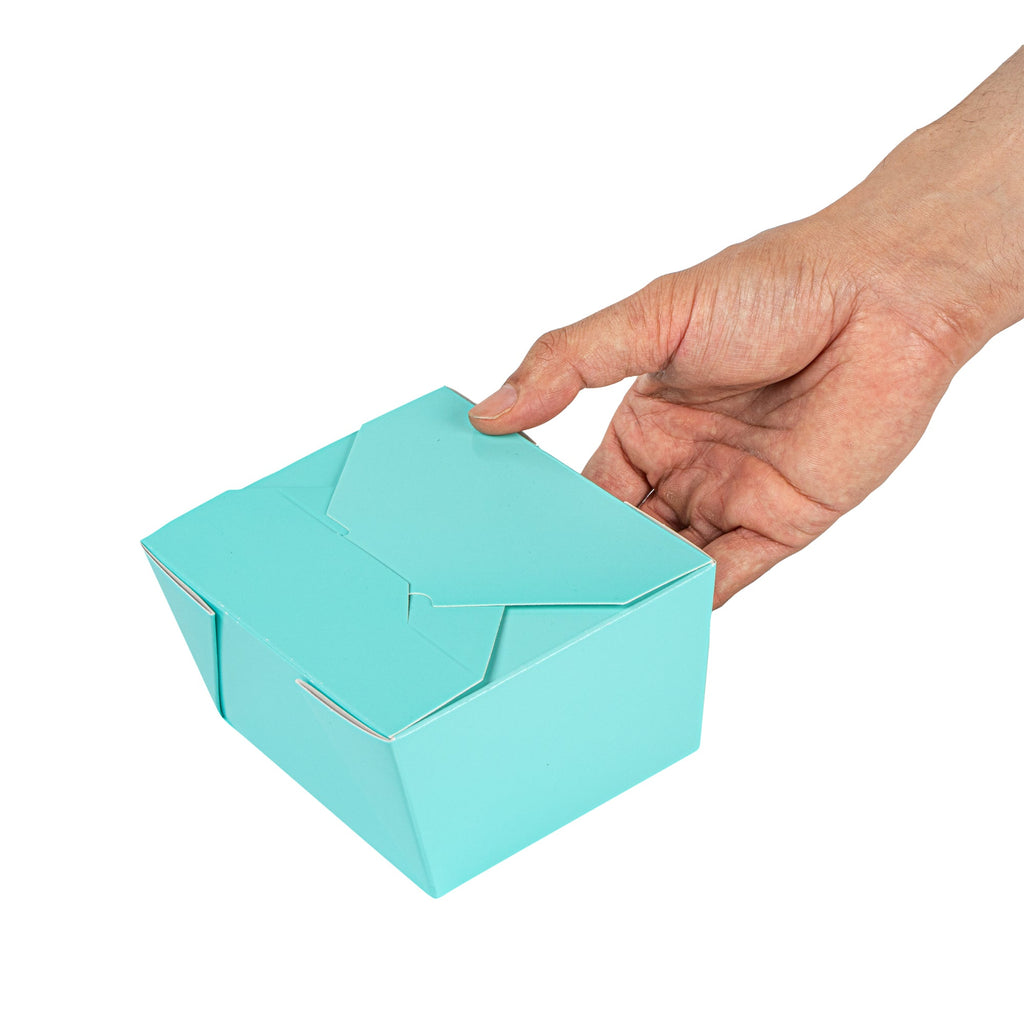 Bio Tek 30 oz Rectangle Turquoise Paper #1 Bio Box Take Out Container - 5" x 4" x 2 1/2" - 200 count box