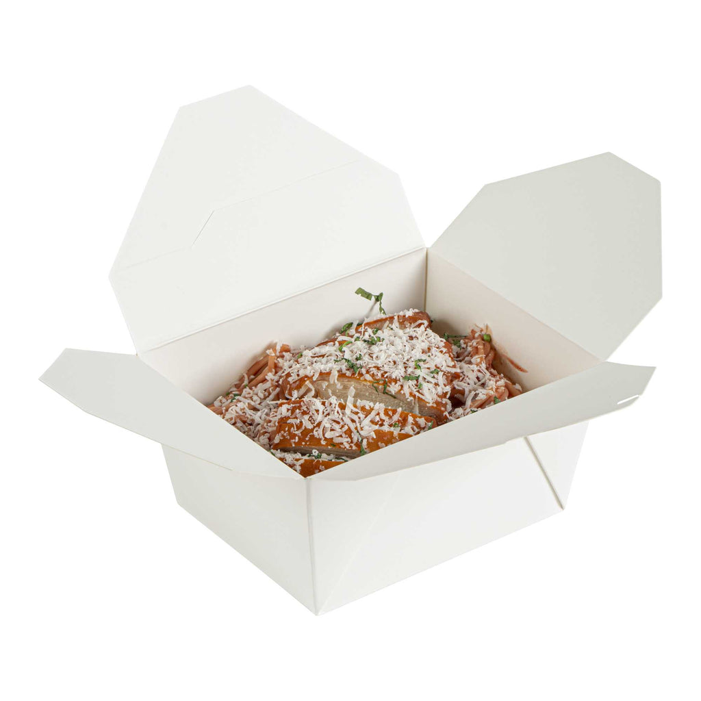 Bio Tek 30 oz Rectangle White Paper #1 Bio Box Take Out Container - 5" x 4" x 2 1/2" - 200 count box